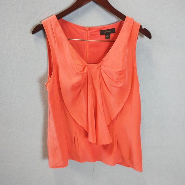 Witchery Womens Size S  Orange Silk Sleeveless Singlet Tank Top
