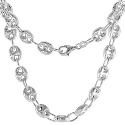 925 Sterlingsilber gepufft Anker Seemann Kette Halskette Armband 7 mm 7'' bis 18''