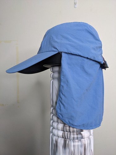 Vintage Patagonia Long Bill Legionnaires Cap Hat One Size Blue Detachable Flap - Picture 7 of 17