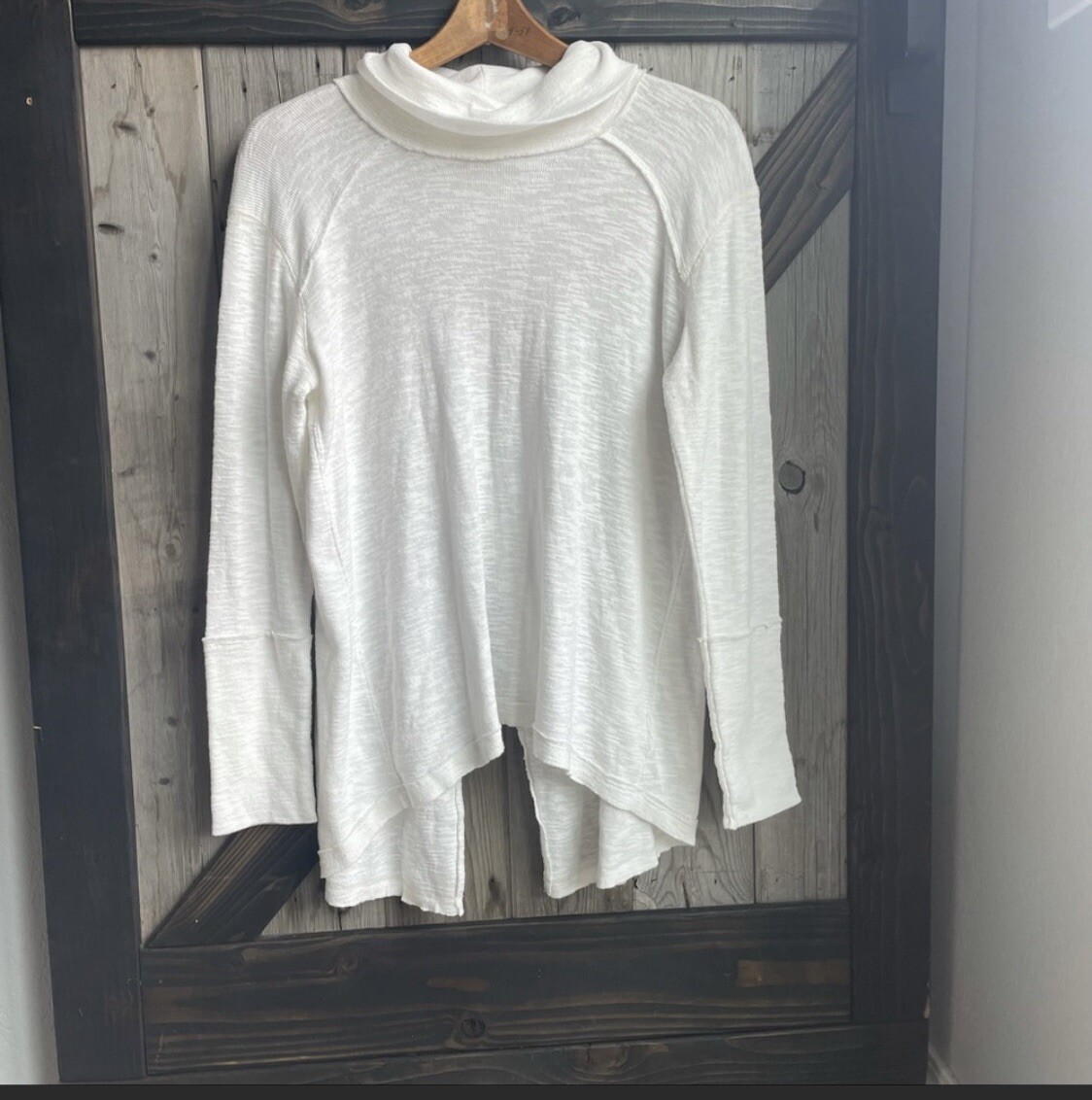 We The Free white split back pullover turtleneck … - image 1