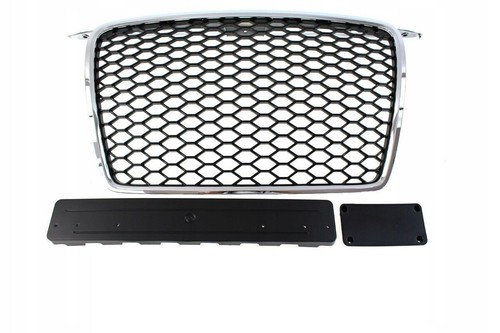 FRONT SPORT GRILL M-4456 AUDI A3 8P RS-STYLE CHROME-BLACK 2005-2009 - Picture 1 of 3