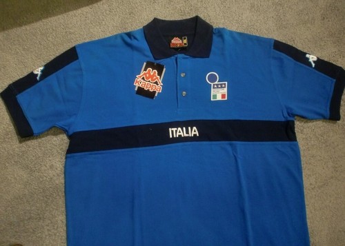 KAPPA ITALIA EURO 2000 POLO VINTAGE FOOTBALL ITALY SHIRT NEW XXL