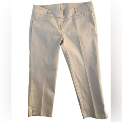 ANN TAYLOR Cambridge Crop Capri Tan Beige Pant Women 6P 6 Petite