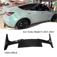Fit 2021-2024 Tesla Model Y Glossy Black Rear Trunk Roof Spoiler Boot Wing Lip