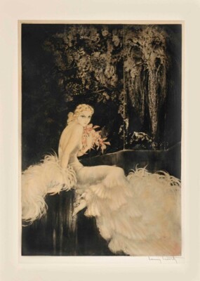 Louis Icart ‘Orchid’ 1937 Orchids Louis Icart 1937 French Art Deco Fashion Erotic Etching