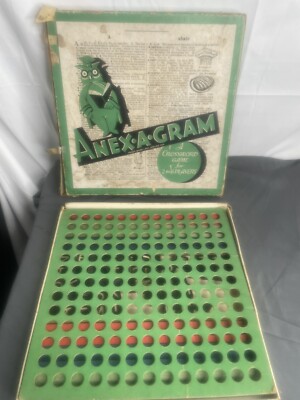 Vintage 1938 Anex-A-Gram A Crossword Game for 2-6 Players Very Rare No. 801