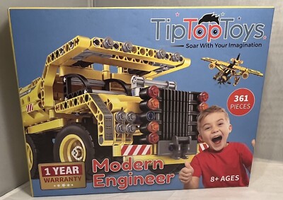Tip Top Toys - Modern Engineer - 361 Piece 2 in 1 Airplane/Dump Truck Build Kit