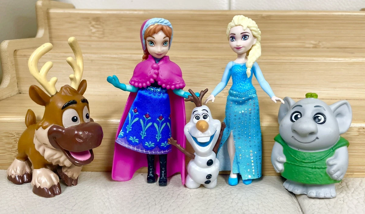 Polly Pocket Disney Princess Frozen 2 Anna~Elsa~Olaf-Sven~Troll Figures Lot