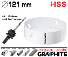 HSS Bi-Metall Lochsäge Metall Bohrkrone Ø 121 mm Dosen Bohrer Loch Fräser PROFI