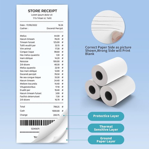 80 x 80mm, 57 x 38mm Thermal Paper EFTPOS Credit Card Cash Register Receipt - Picture 4 of 15