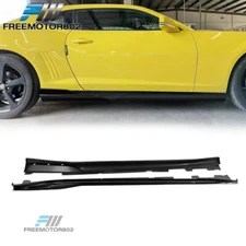 Fits 16-24 Chevy Camaro Rocker Style Side Skirts Bottom Line Gloss Black 4PCS PP