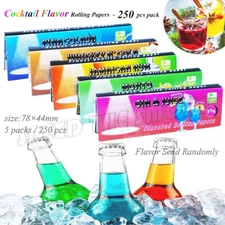 5 Packs Variety Cocktail & Drink Flavored Cigarette Rolling Paper 250 Papers