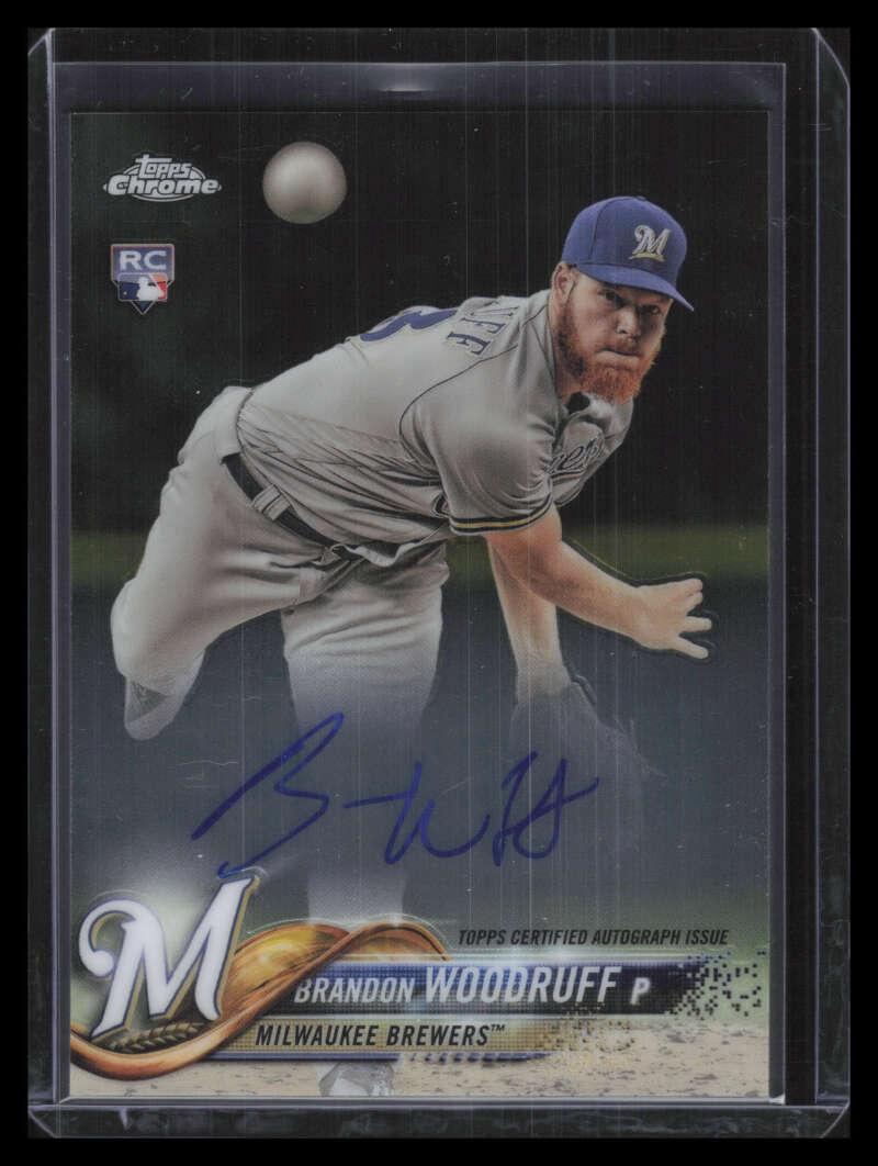 2018 Topps Chrome Rookie Autographs RABW Brandon Woodruff Rookie Auto F00431