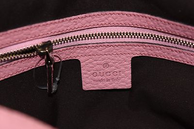 NEW GUCCI Bamboo Handle Pink Grainy Leather Tote Handbag | eBay