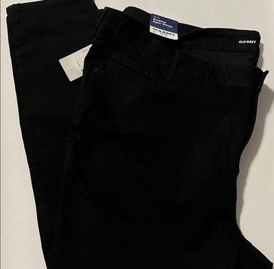 Old Navy Womens Mid Rise Rockstar Super Skinny Black Jeans Size 30 NWT