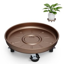 Plant Caddy With Wheels 16" Metal Plant Saucers for Indoors 420 Lb Capacity
