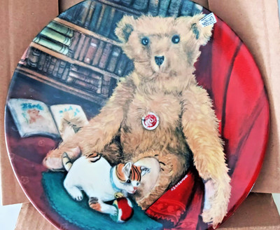 NEW Steiff Club Century Collection 96/97 Bear & Cat Plate Made in Germany w/ Box