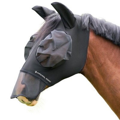 Pferd Fliegenmaske mit Nasenohren Imperial Reiten Reitsport Abdeckung Schleier Gesichtsschutz