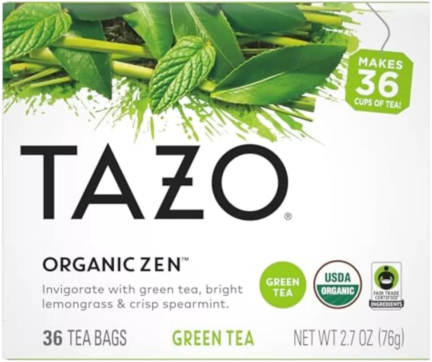 Bags, Green Tea, Regenerative Organic Zen 36 Count