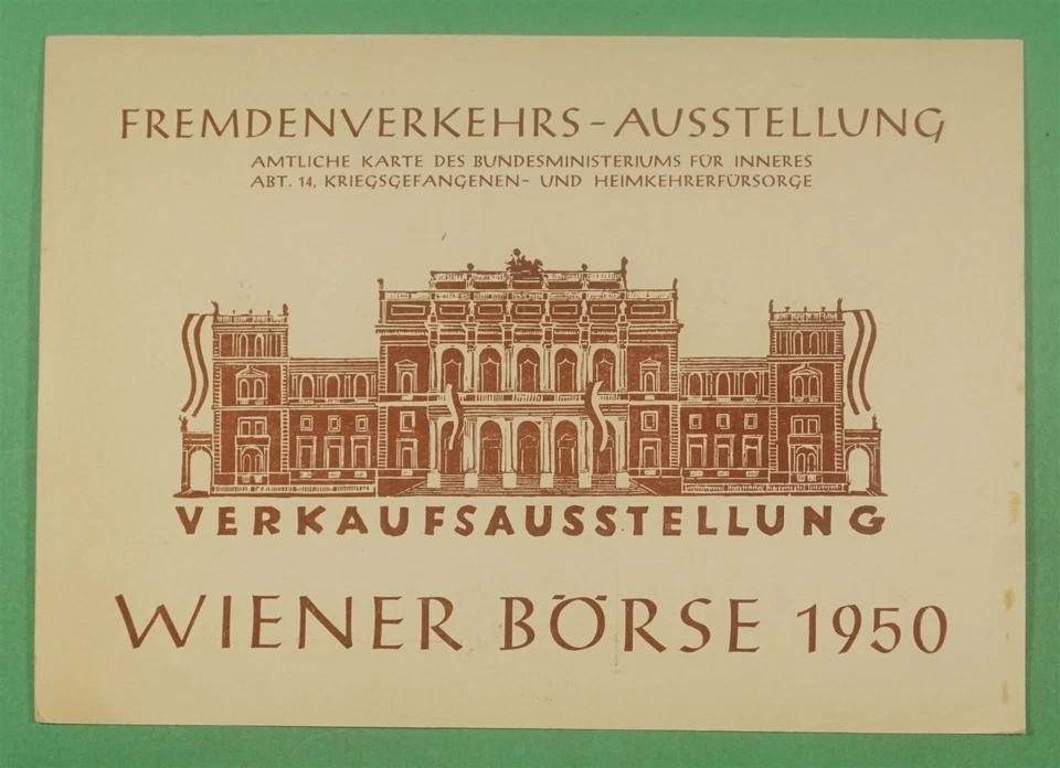 DR WHO 1950 AUSTRIA VIENNA EXPO SLOGAN CANCEL POSTCARD REGISTERED R14558 - Image 3 of 3