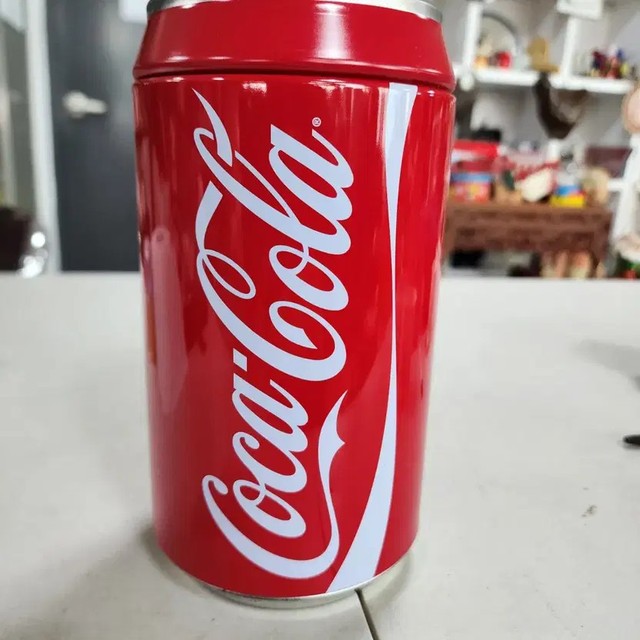 US Large Coca-Cola Can Piggy Bank 20cm Height 11cm Diameter