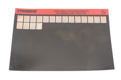 #ad OEM Tecumseh 28 1 Craftsman Cross Reference 143.200000 Rev7 96 Microfiche $7.99