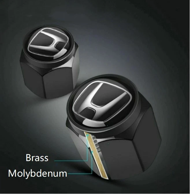 Brass Tyre Valve Cap 4pc Honda CRV ZRV HRV Civic Accord  - image 2 of 4