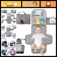 Portable Diaper Changing Pad with Wipes Pocket - Classic Grey, Baby Travel Essen