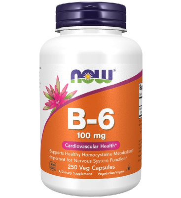 Now Foods Vitamin B-6 100mg 250 VCaps