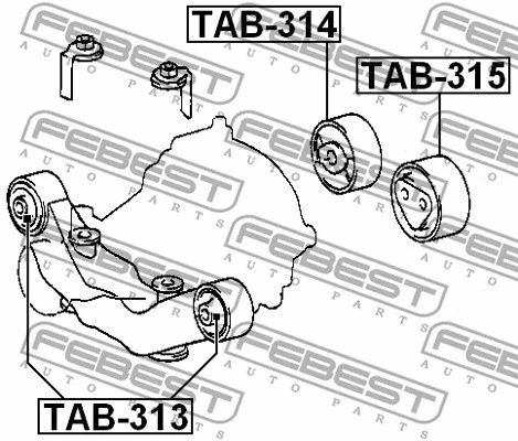 Febest 1999-2013 Lexus RX300 montaje diferencial TAB-315 Foto 2 de 2