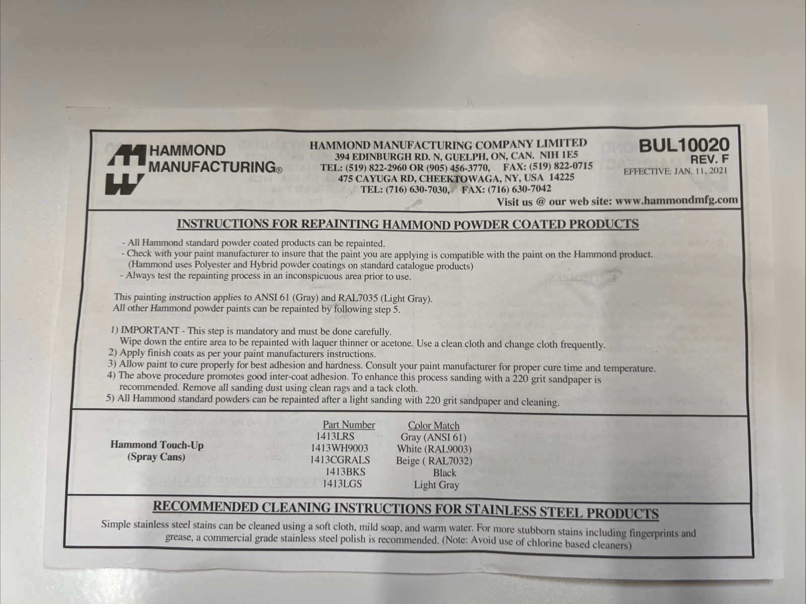 Hammond Manufacturing 1418N4S16K10, N4X Wallmount Encl w/panel 30x24x10, 316 SS