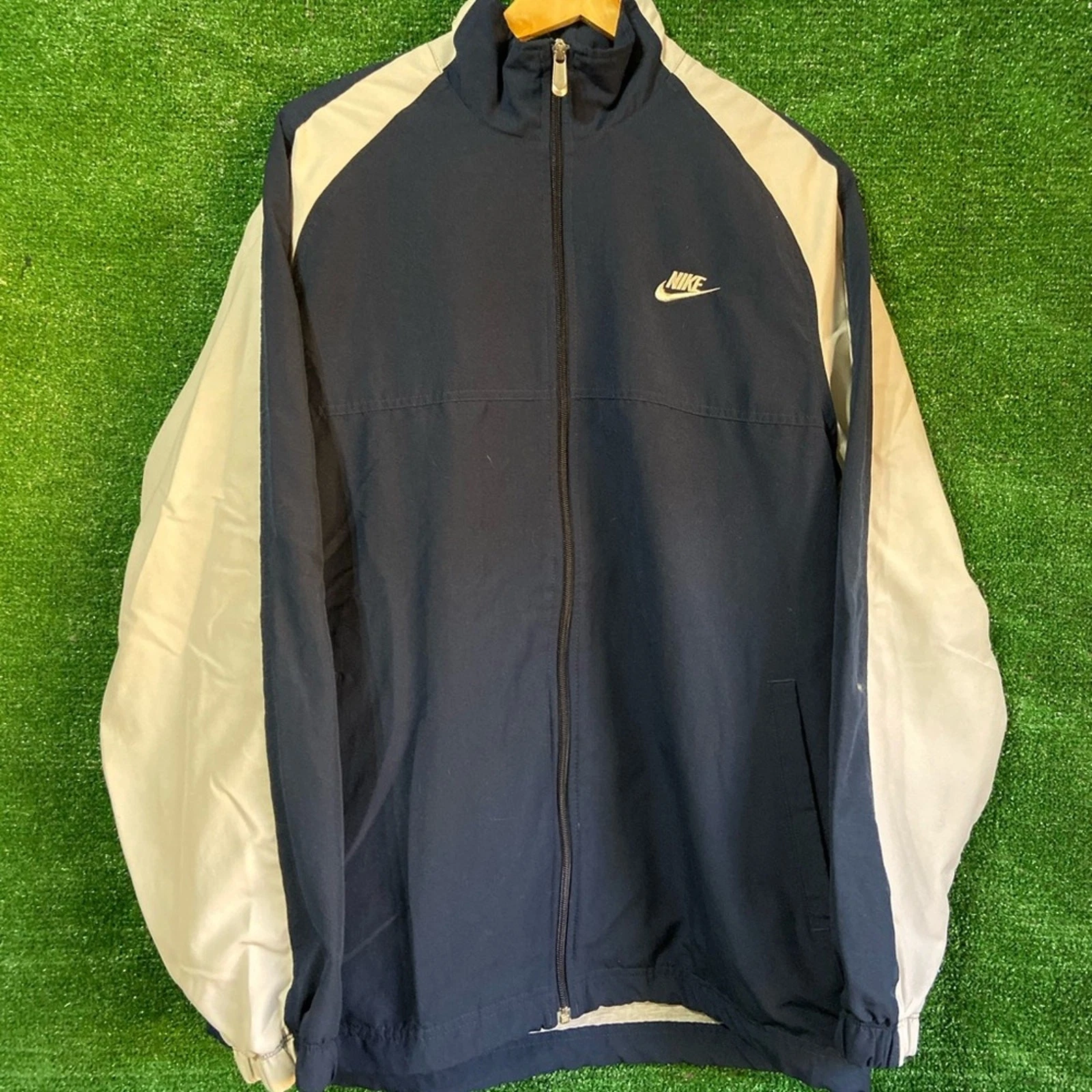 MENS Sz LARGE Y2k Nike Zip Up ATHLETIC Jacket NIKE AIR WINDBREAKER