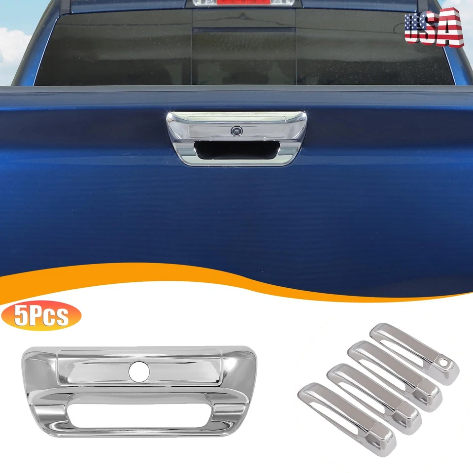 Para Ram 2500 2019-2024 cromo manija de 4 puertas + cubiertas de puerta trasera sin llave inteligente - Foto 4 de 4