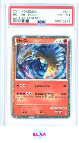 HO-OH POKEMON CALL OF LEGENDS HOLO EN SL5 2011 PSA 8