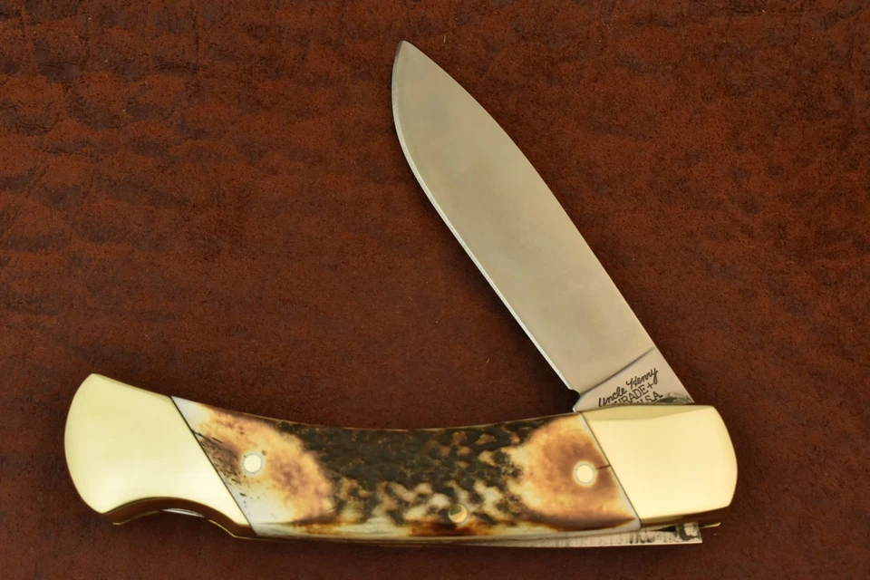 Faca SCHRADE + EUA TIO HENRY VEADO TORRADO JUMBO 5 POLEGADAS ENORME LOCKBACK (23912) - Imagem 4 de 4