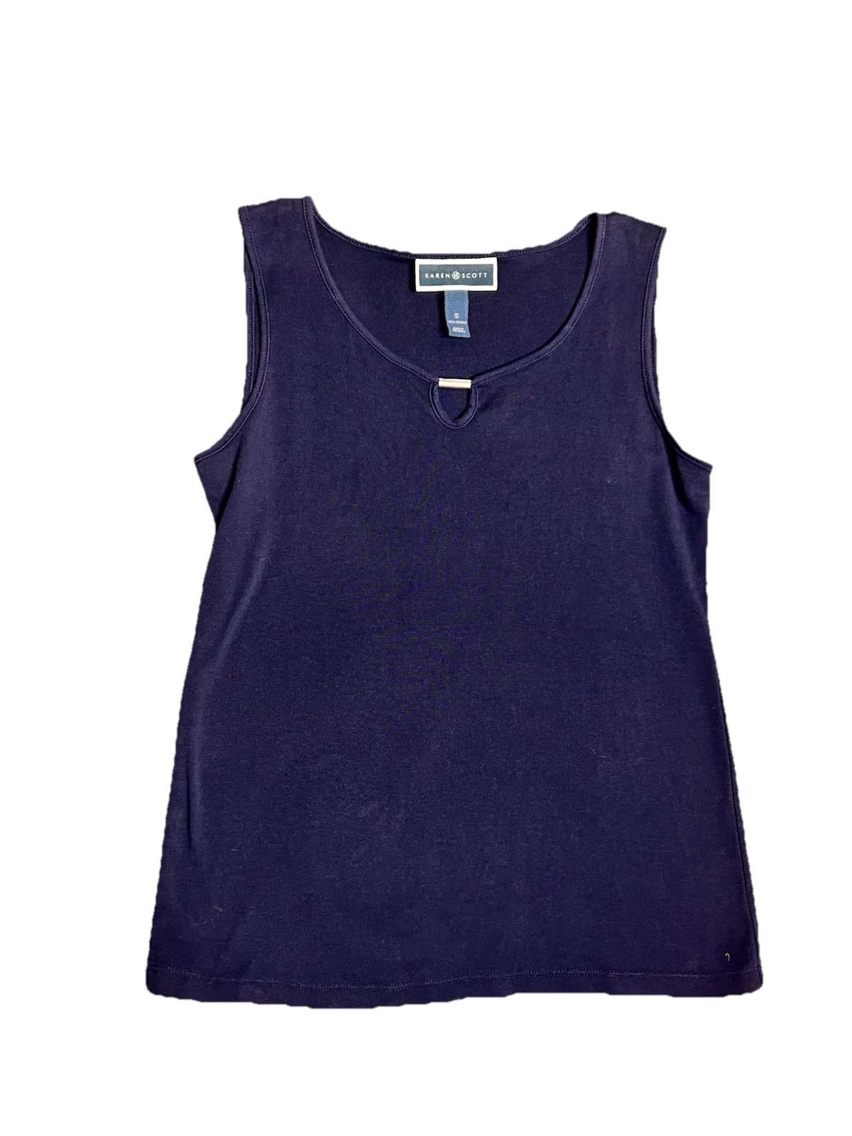 Karen Scott Navey Blue Sleeveless Top Womens Size Small