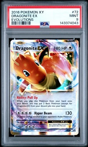 2016 POKEMON XY EVOLUTIONS #72 DRAGONITE EX PSA 9