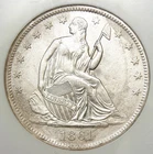 1861-O CSA Seated Liberty Confederate Half Dollar 50C SS Republic 50C W-11A. NGC