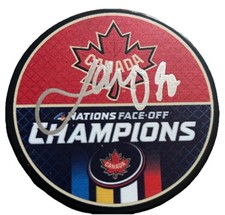 Josh Morrissey Team Canada 4 Nations Champions Signed Puck COA