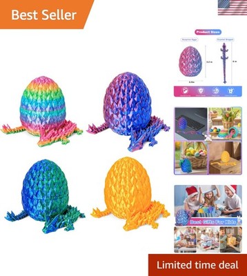 Easter Basket Stuffers 3D Printed Dragon Egg Toy 4 Pack - Surprise Mystery In...