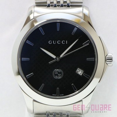 Gucci G-Timeless Herrenuhr schwarz SS 39mm unbenutzt aus Japan