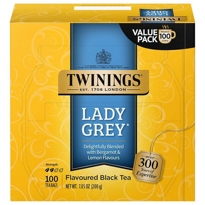 Twinings Lady Grey Black Tea Individually Wrapped Bags, 100 Count (Pack of 1), O