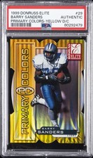 1999 DONRUSS ELITE PRIMARY COLORS #29 BARRY SANDERS 4/25 PSA AUTHENTIC
