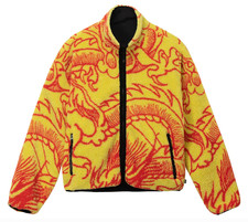 Stussy Dragon Sherpa Jacket 'Lime' size L