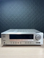 Onkyo AV Reciever HT-R530 Powers On, NO REMOTE Rare Stainless Steel Frame Tested