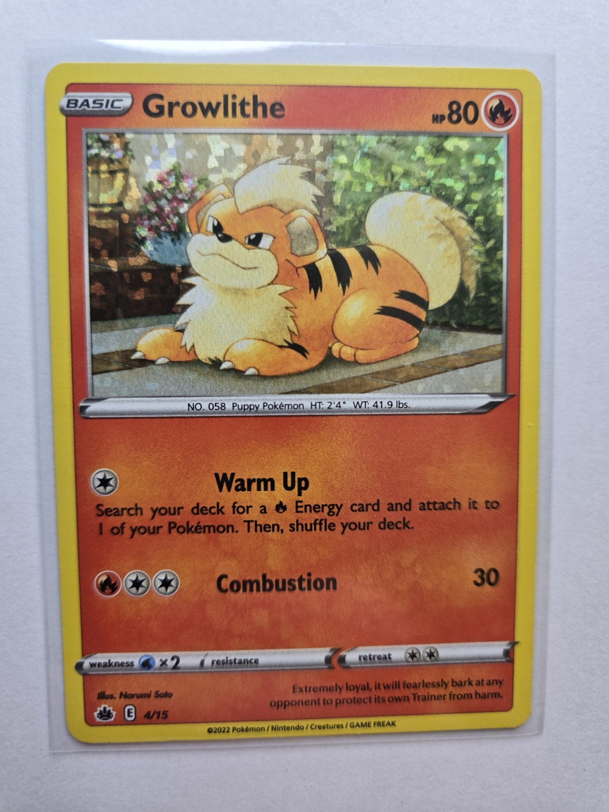 Growlithe 4/15 McDonald's Promos 2022 Holo Pokemon Card AA57