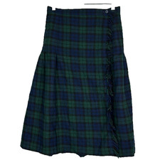 Pendleton Sax Fifth Avenue Black Watch Wool Wrap Skirt Size Medium