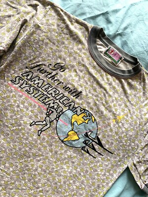  T-Shirt AMERICAN SYSTEM Vintage 80er Vintage Gr. M-L