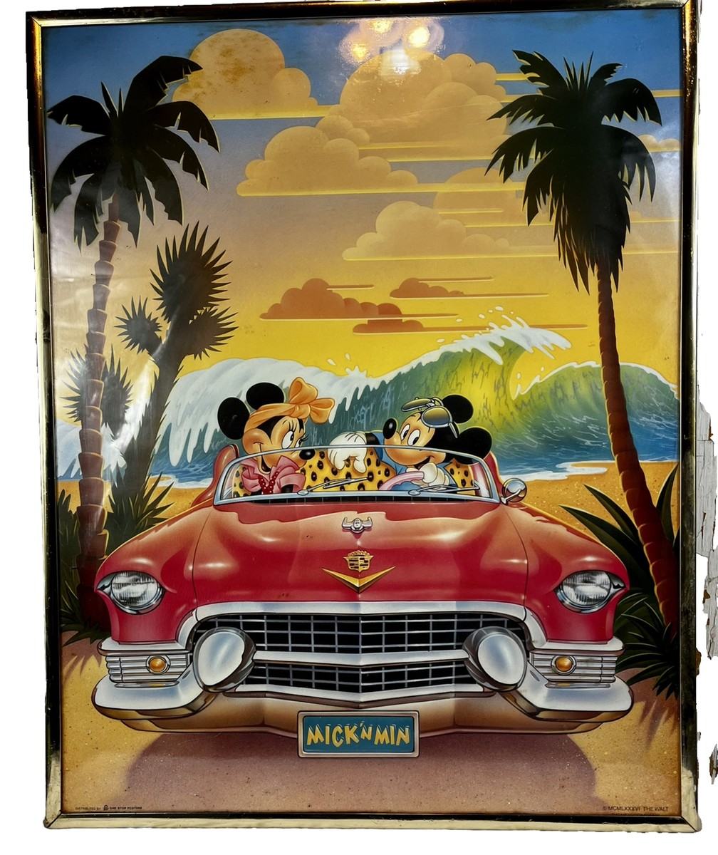 Disney Mickey & Minnie Mouse in Car #88007 Poster 20”x16