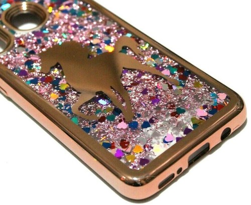 Funda protectora con brillo móvil líquido cromado líquido dorado rosa para Samsung Galaxy A20/A50 - Imagen 23 de 27